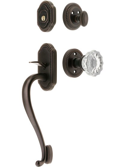 Newport Entry Lock Set in Oil-Rubbed Bronze Finish with Versailles Knob and